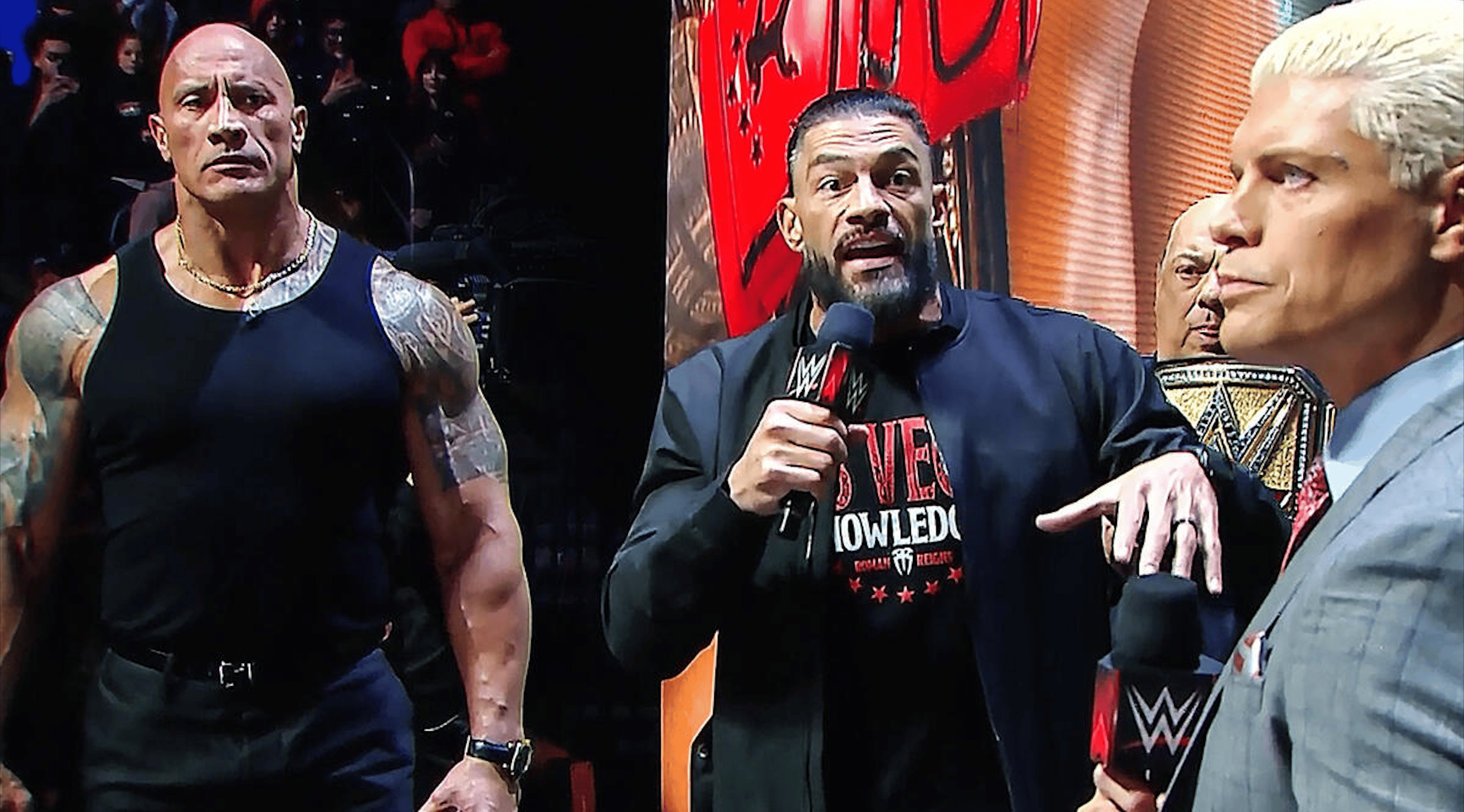 WrestleMania 41 The Rock Roman Reigns Cody Rhodes