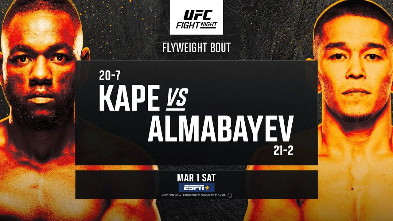 kape vs almabayev / ufc fight night / espn plus
