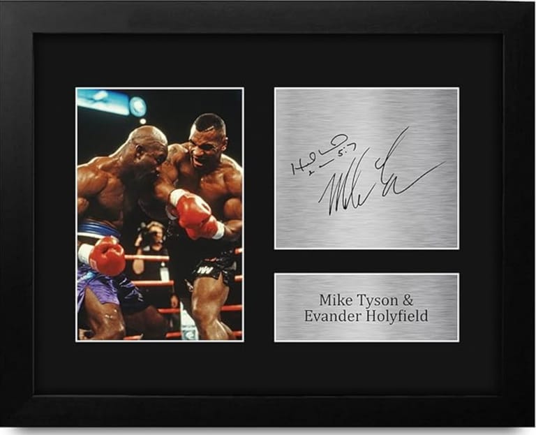 holyfield and tyson framed picture