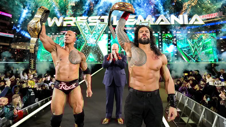 Wrestlemania XL The Rock Roman Reigns
