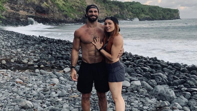 Becky Lynch and Seth Rollins