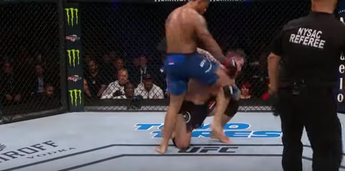 Video Greg Hardys Ufc Debut Cut Short After Illegal Knee 