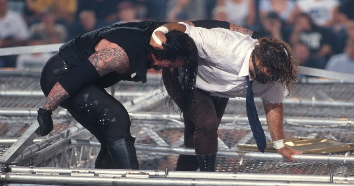 Mark Calaway wrestled Mick Foley with a broken foot