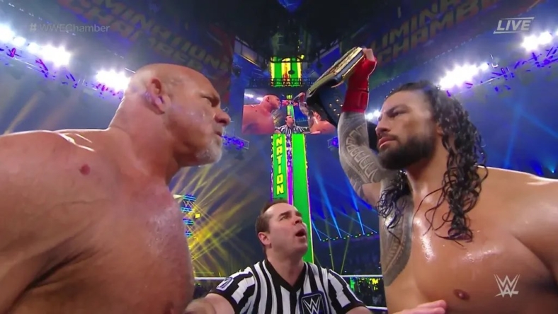 Goldberg Wrestle Roman Reigns