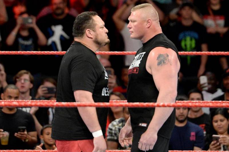 Image result for samoa joe vs brock lesnar