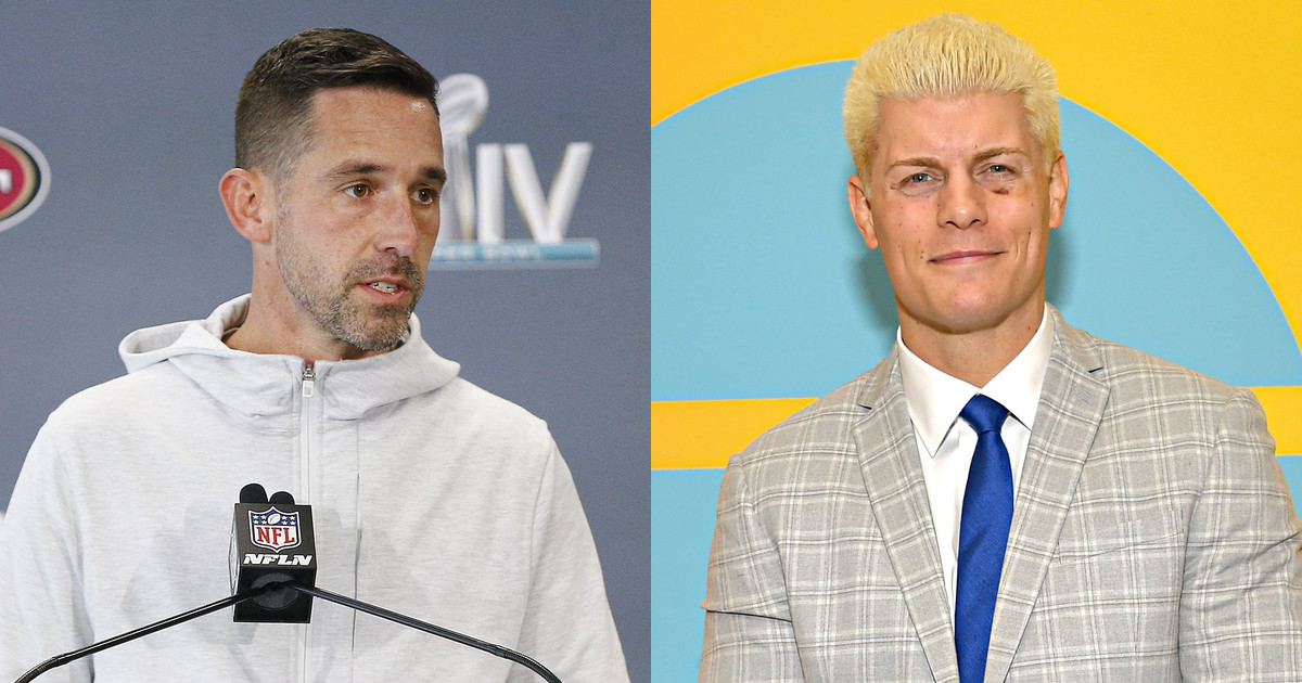 Former WWE Now AEW Cody Rhodes and 49ers coach Kyle Shanahan