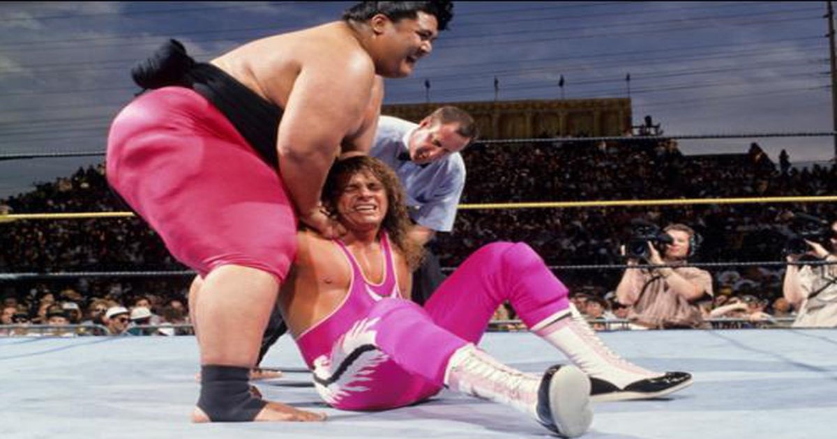 Bret Hart and Yokozuna at Wrestlemania 9