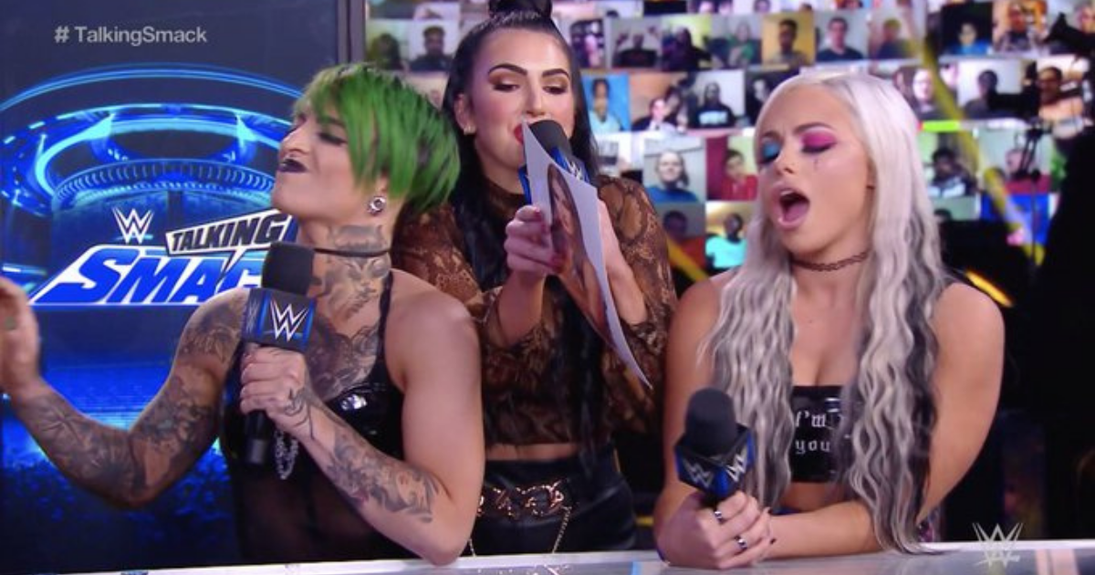Ruby Riott and Liv Morgan with Billie Kay