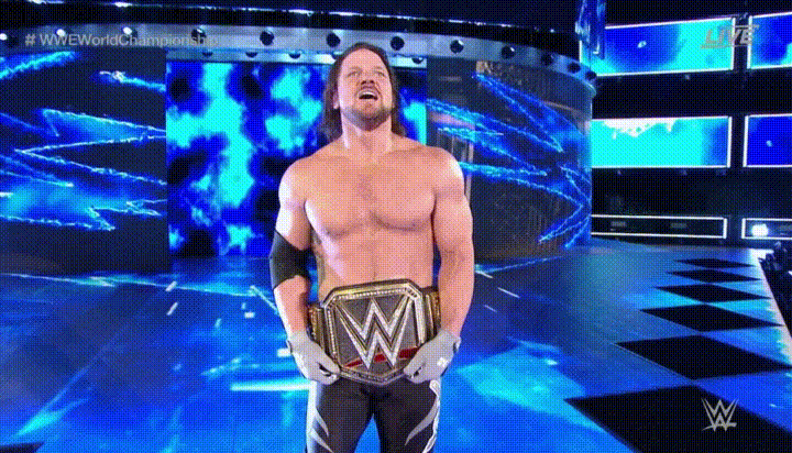 Image result for AJ styles wins wwe title