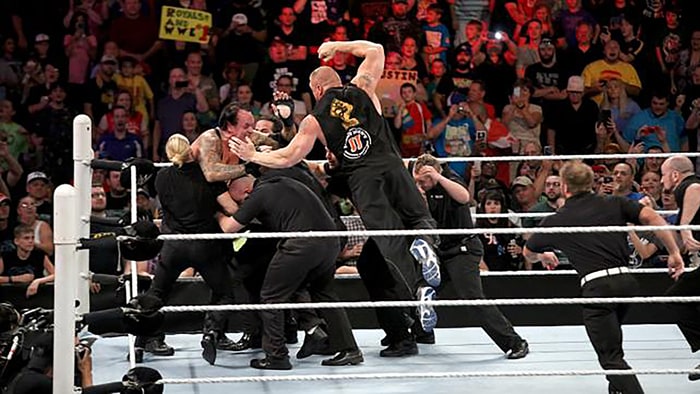 Image result for undertaker brock lesnar brawl