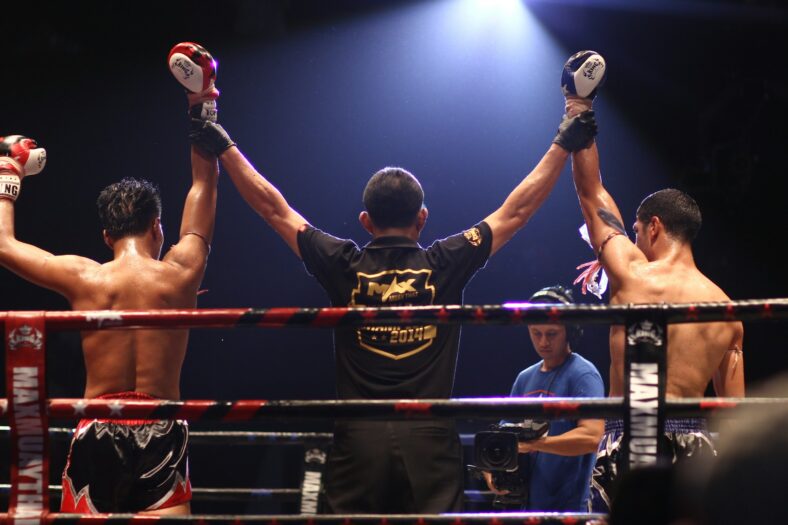 two fighters in the ring